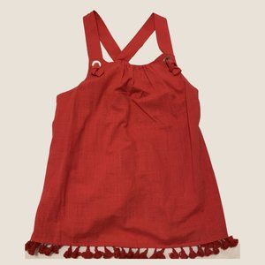 Red Pom Pom Detail Top